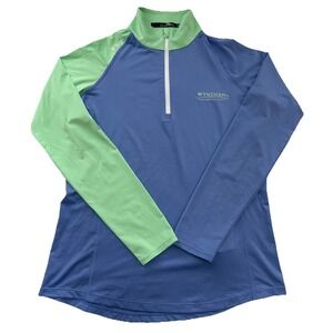 Ralph Lauren RLX Jacket 1/4 Zip Golf Performance Wyndham Blue Green - Small